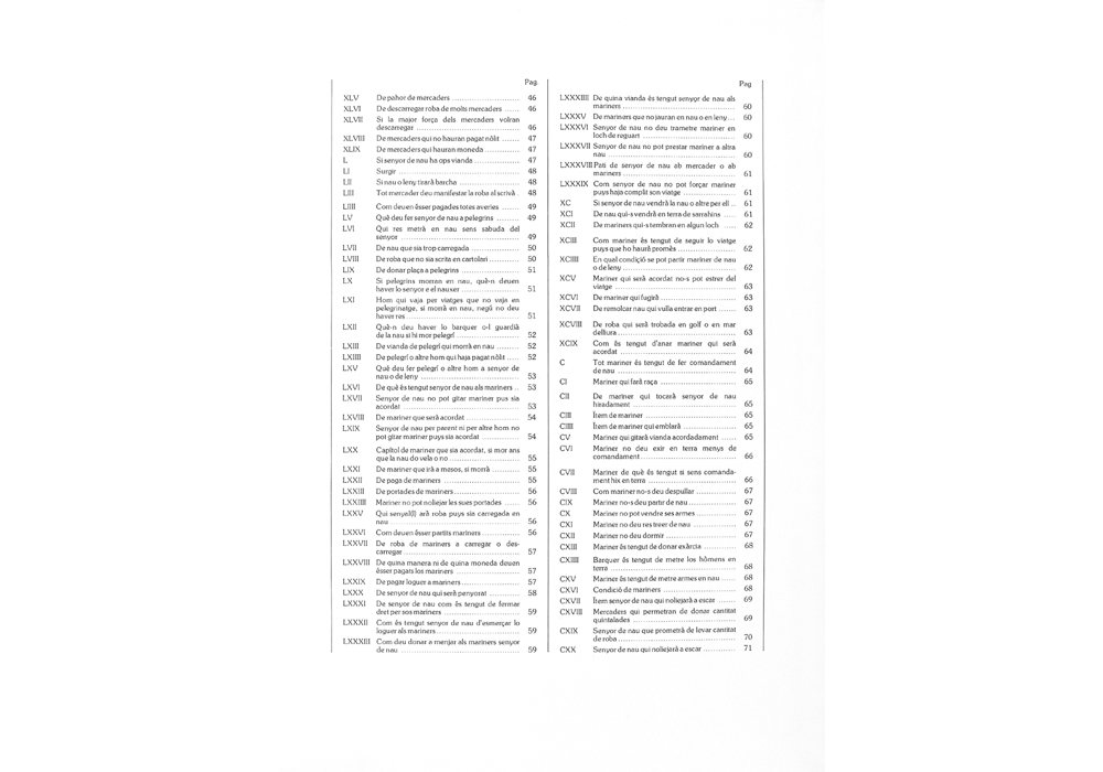 Consolat de mar-manuscrito iluminado códice-libro facsímil-Vicent García Editores-16 Índice estudio c.